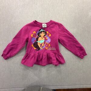 Disney Aladdin Princess Jasmine Toddler Peplum Sweatshirt Pink Size 3T
